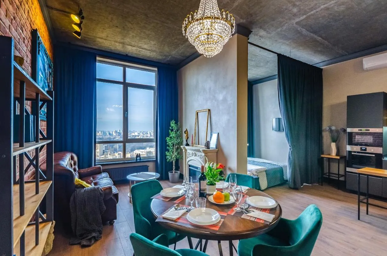 Penthouse Art On The 25Th Floor, Loft Business Class Apartments Kiew