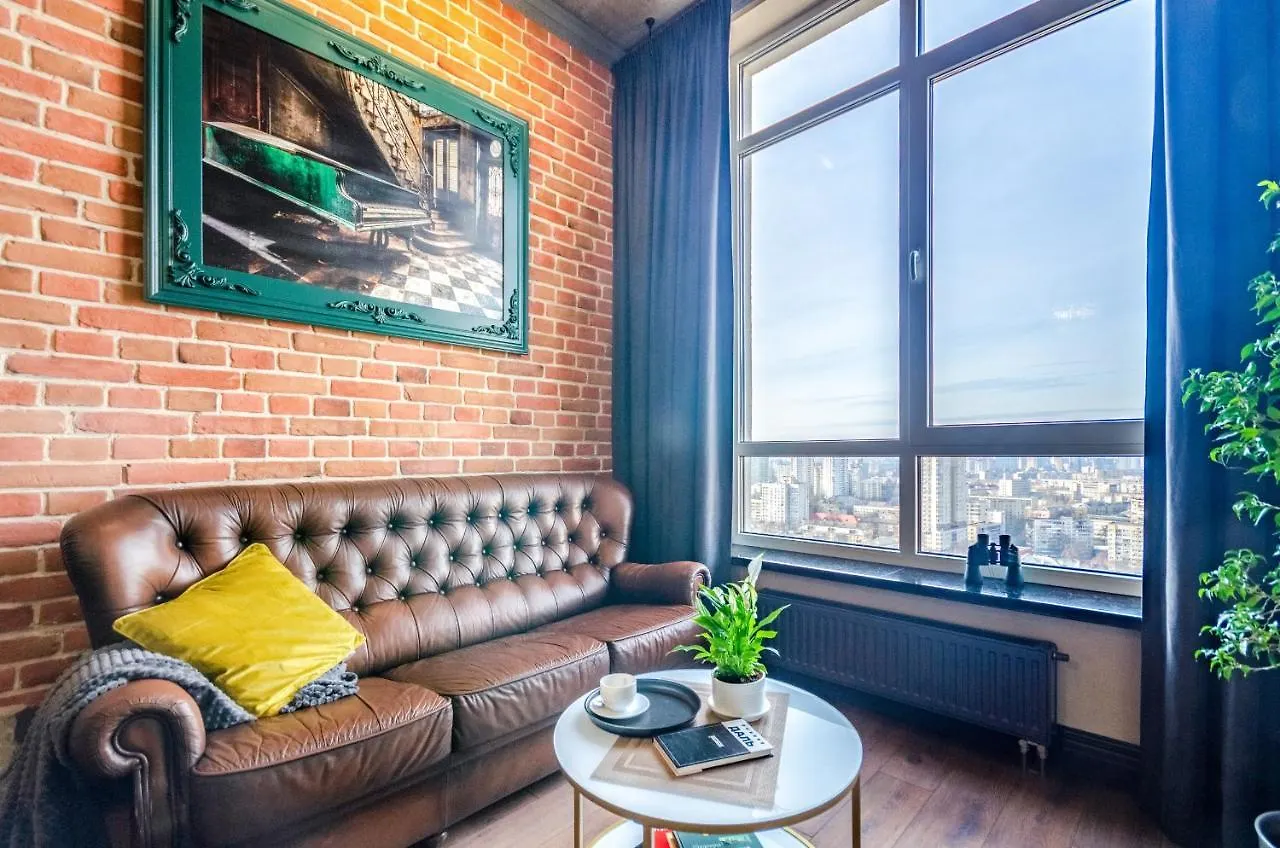 Penthouse Art On The 25Th Floor, Loft Business Class Apartments Kiev